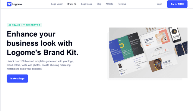 Enhance your business look with Logome's brand kit.
