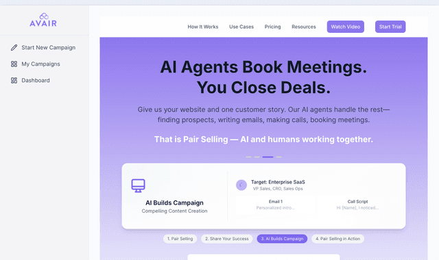 Avair AI: AI Agents Book Meetings. You Close Deals.
