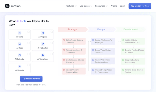 Motion is an AI productivity platform.