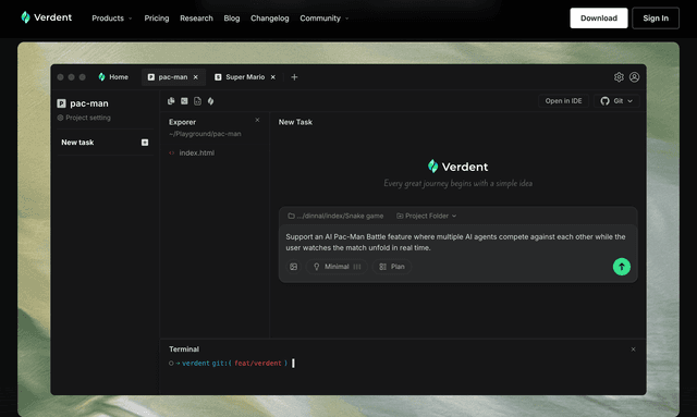 Verdent AI: State-of-the-art AI Coding Agent
