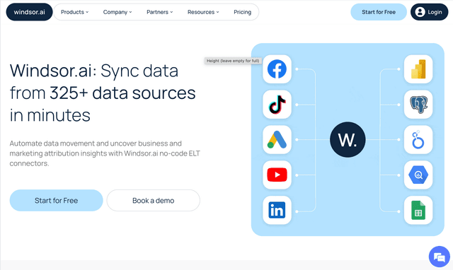 Windsor.ai :Connect any data source. Analyze it anywhere. Get insights with AI.