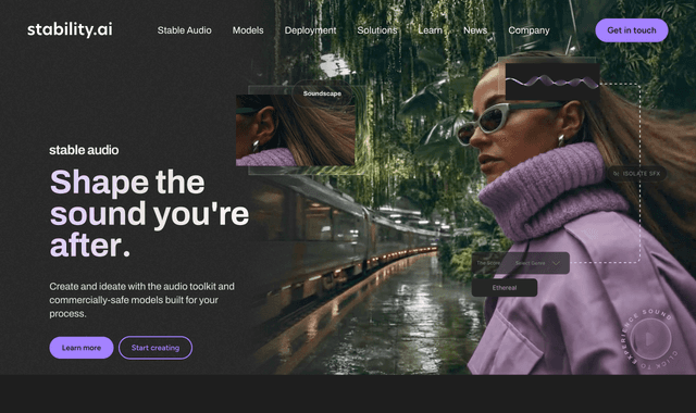 Stability AI: Generative AI models for images, audio, 3D, and creative applications