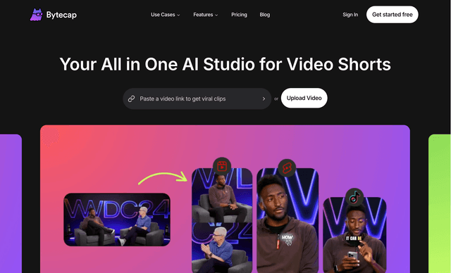 Bytecap Your All in One AI Studio for Video Shorts