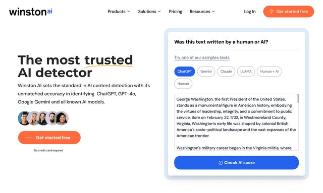 Winston AI The most trusted AI detector