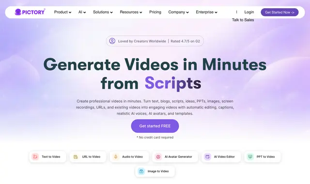 Pictory is an AI video creation and editing platform