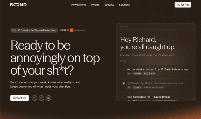 Bond :The AI to-do list that does itself
