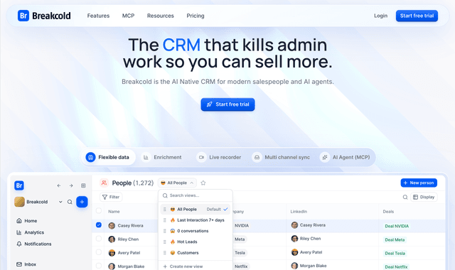 Breakcold :The AI Native CRM that automates the boring part.
