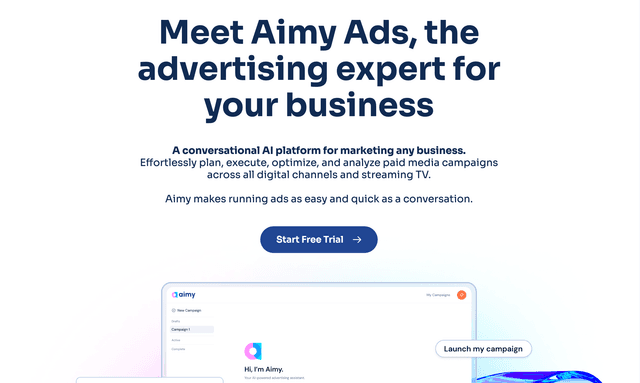 Aimy Ads: A conversational AI platform for marketing any business.