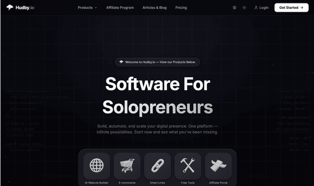 Hudby :Build websites, launch shops, and grow your online business.