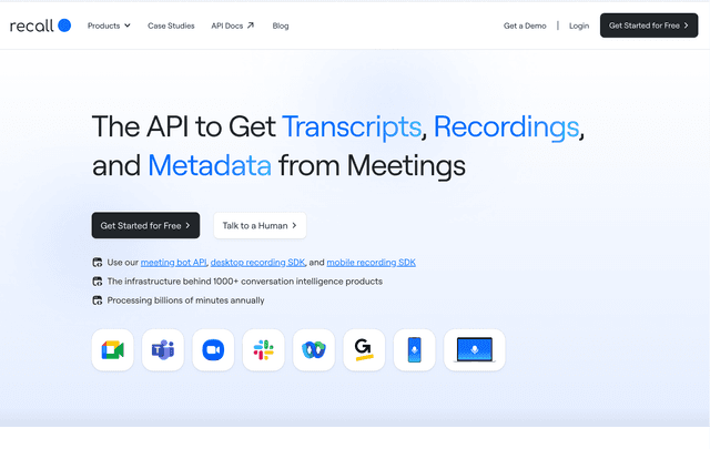 Recall : Get  Transcripts,  Recordings, and  Metadata  from Meetings