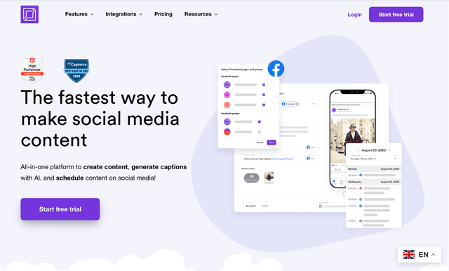 Creasquare is a cloud-based social media content creation and management platform