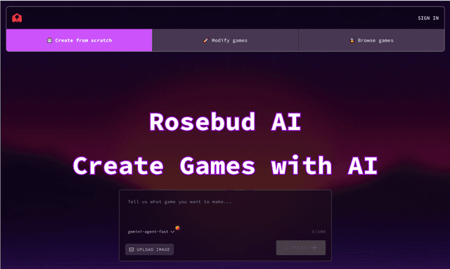 Rosebud AI: Create Games with AI