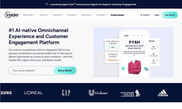 Insider #1 AI-native Omnichannel Experience and Customer Engagement Platform