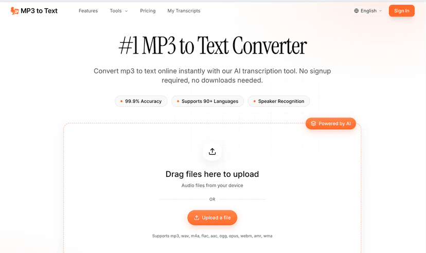 MP3 to Text.org