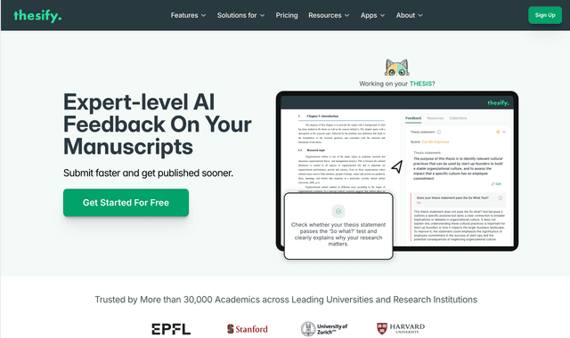 Thesify.ai: Responsible AI for students and academics.