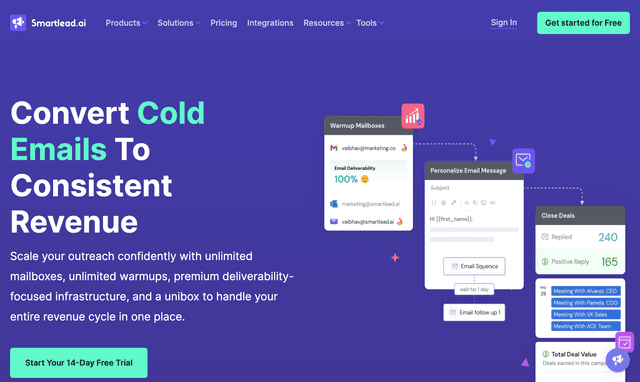 Smartlead :Automate cold outreach and boost email deliverability with AI-powered tools.