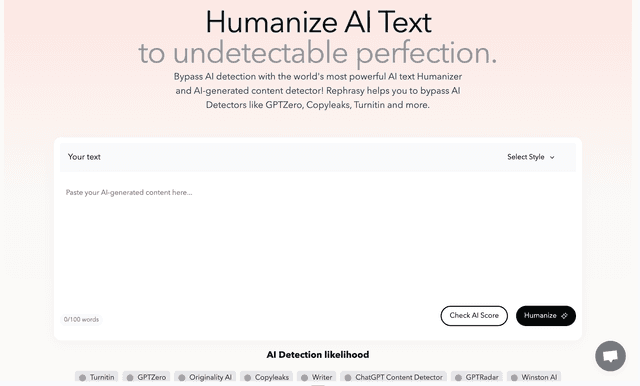 Rephrasy :AI Humanizer & AI Detector