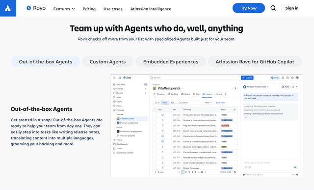 Atlassian Rovo is an AI-powered work platform