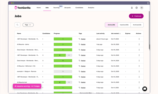 Test Gorilla: Build talent assessments in seconds with AI.