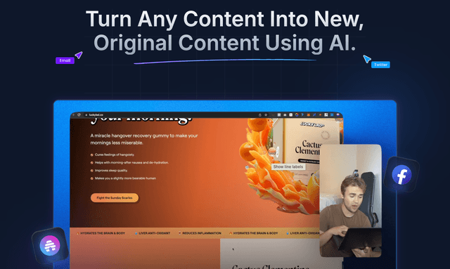 Tugan.ai :Turn any content into new, original content using AI.
