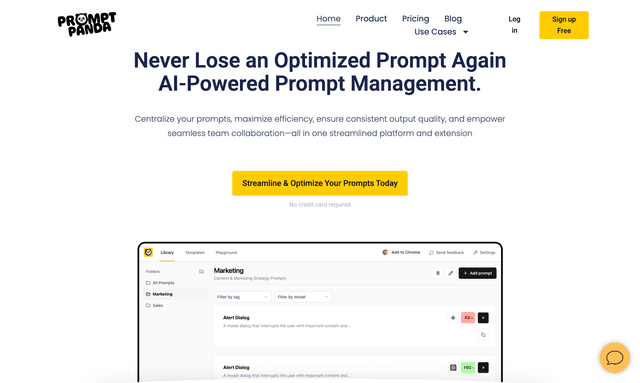 Prompt Panda homepage
