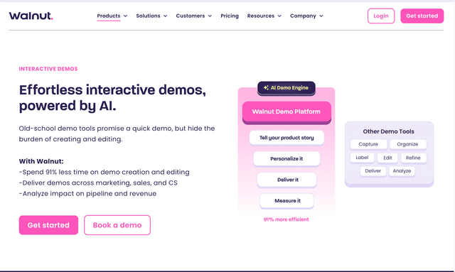 Walnut Effortless interactive demos, powered by AI.