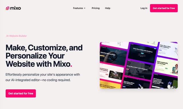 Make, Customize, and Personalize Your Website with Mixo.
