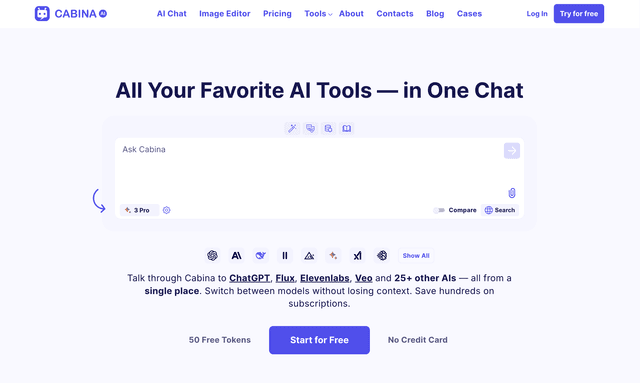 Cabina AI : All Your Favorite AI Tools — in One Chat