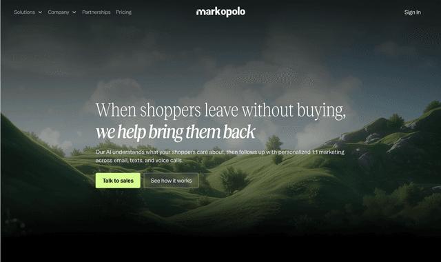 Markopolo AI: When shoppers leave without buying, we help bring them back with personalized.