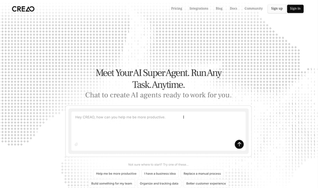 Creao AI :Run your entire operation with agents.