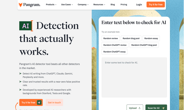 Pangram's AI detector tool beats all other detectors in the market.