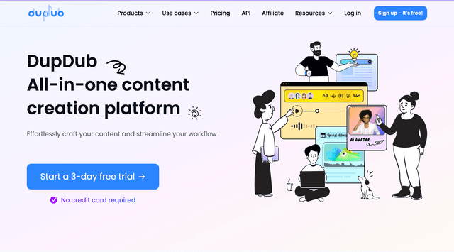 Dupdub :AI-powered content creation platform