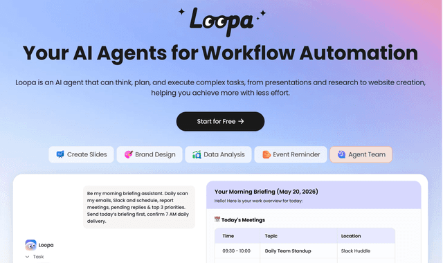 Loopa :Your AI Agents forResearch ReportsWorkflow Automation