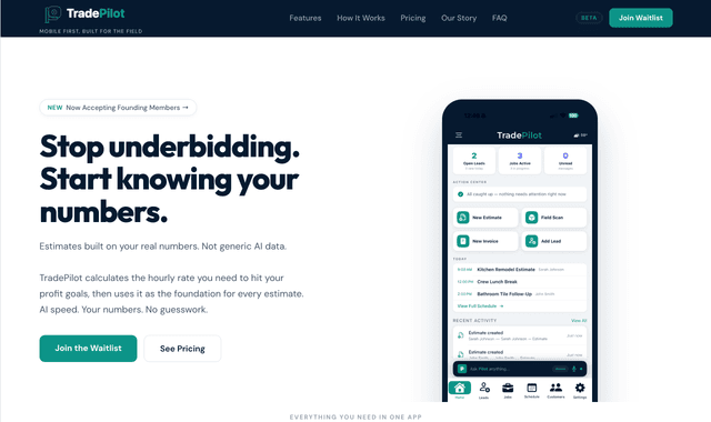 Trade Pilot :Stop underbidding. Start knowing your numbers.