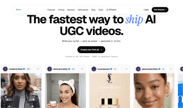 EzUGC :The fastest way to ship AI UGC videos.