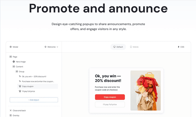 Getsitecontrol : Emails, popups, automations.