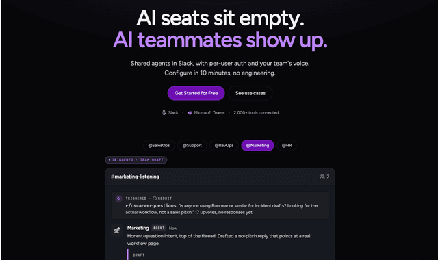 Runbear :Build AI teammates to automate workflows in Slack & Teams