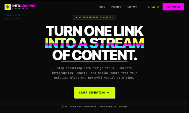 Infographic Generator AI: Turn one link into a stream of content.