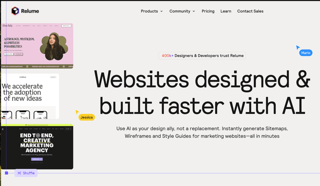 Relume website designed and built faster with AI