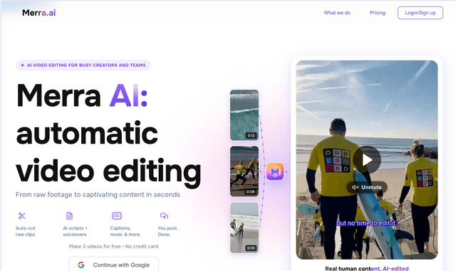 Merra AI: automatic video editing