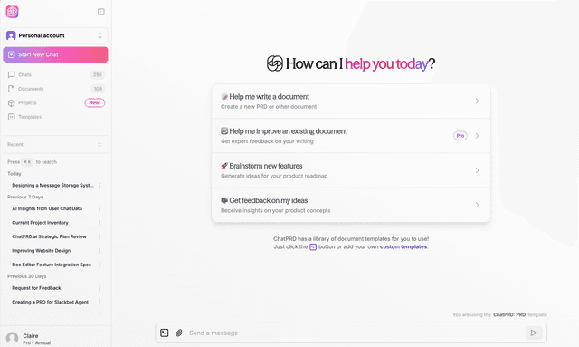 ChatPRD is an AI product manager