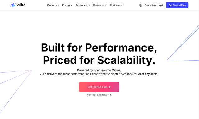 Zilliz Built for Performance, Priced for Scalability.