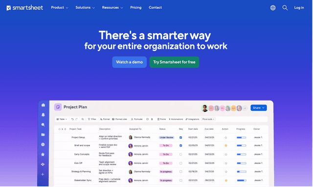 Smartsheet : There's a smarter way  for your entire organization to work