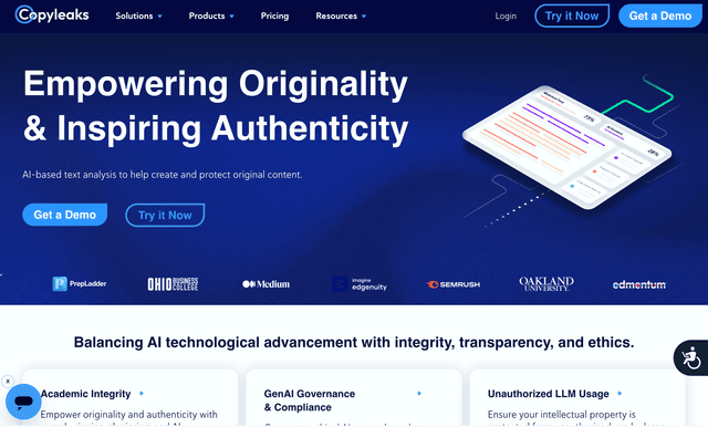 Copyleaks empowering originality & inspiring authenticity.