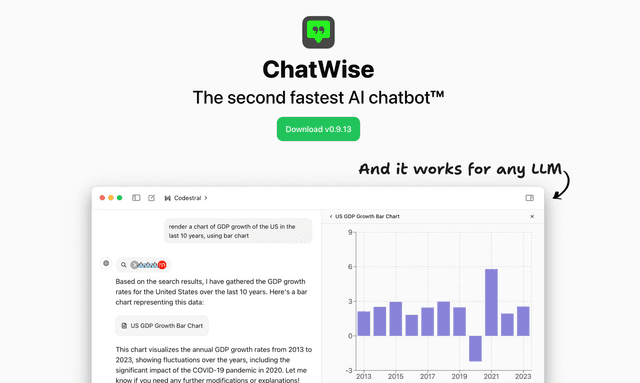 Chatwise : The second fastest AI chatbot