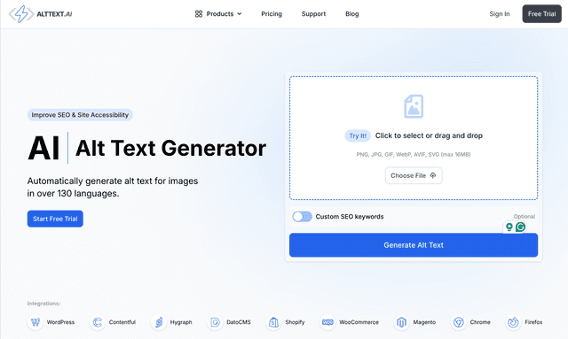 Let AI write your alt text. Automatically.