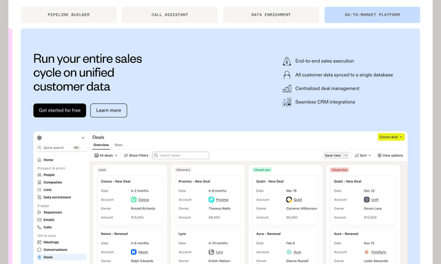 Apollo :Run your entire sales cycle on unfied customer data