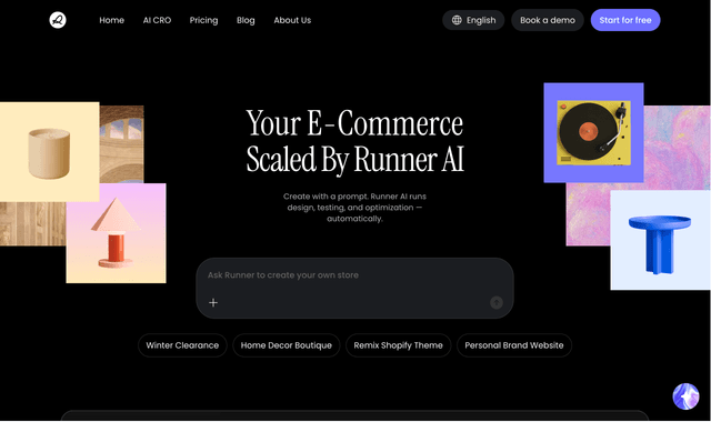 Runner AI:The AI-commerce that builds, runs, and grows your e-commerce brand.