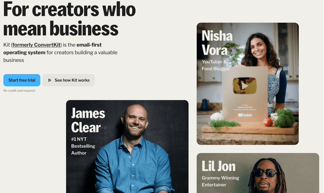 Kit (formerly ConvertKit) is an email marketing platform