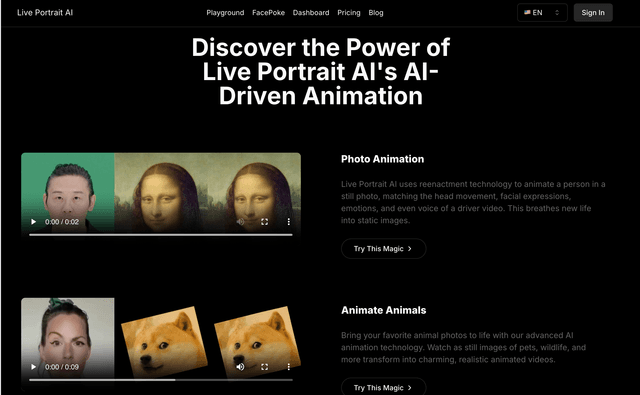 Live Portrait AI :AI portrait animation tool